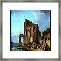 Church Ruins By The Sea By Domenico Quaglio The Younger Framed Print