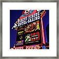 Circus Circus Casino Sign At Dawn From The South Framed Print
