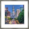 Philadelphia City Hall Full Moon Framed Print