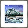 City Island Bridge Winter Framed Print