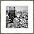 City Of Boston Reflected Black And White Framed Print