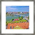 City Of Novi Sad And Danube River Aerial View From Petrovaradin Framed Print