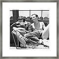 Claudette Colbert With Norman Foster Framed Print
