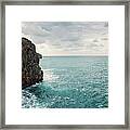 Cliff Line And Stormy Mediterranean Sea Framed Print
