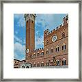 Clock Tower Of Piazza Del Campo Framed Print