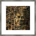 Close Up Of Faces On Towers At Bayon Temple In Angkor Tom, Siem Framed Print