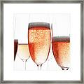 Close Up Of Glasses Of Champagne Framed Print