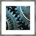 Close Up Of Greasy And Oily Gears Framed Print