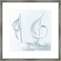 Close Up Of Semiquaver And Treble Clef Framed Print