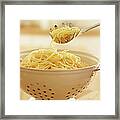 Close Up Of Spoon Scooping Spaghetti In Framed Print