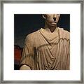 Closeup Of Marble Statue Of Man Pompeii Exhibit 2 Framed Print