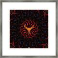Clouds Of Fire On Brick Mural Framed Print