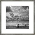 Cloudy Morning Rough Waves Framed Print
