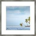 Cloudy Tropical Island Coast Or Framed Print