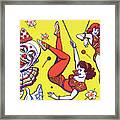 Clown And Trapeze Artists Framed Print