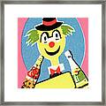 Clown With Bottles Framed Print