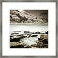 Coast In Stormy Evening Framed Print