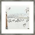 Coastal Habitat With Shorebirds Framed Print