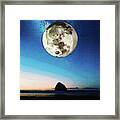 Coastal Moon Framed Print