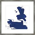 Cobalt Ink Drops Iii Framed Print