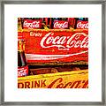 Coca Cola Vintage Wooden Crates Framed Print