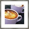 Coffee With Textured Foam Framed Print