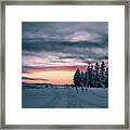 Cold Sunset - Ivalo, Finland - Landscape Photography Framed Print