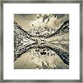 Colorado Maroon Bells Peak Mountain Landscape - Sepia Edition Framed Print