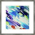 Colorful Rain Fragment 6. Abstract Painting Framed Print