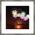 Colorful Shiny Realistic Fireworks Framed Print