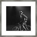Comic Cyclist Framed Print