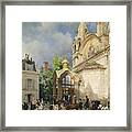 Coming Out Of A Church, 1870s-1880s Framed Print