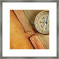 Compass On Old Map Framed Print