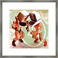 Computer Men Wrestling Framed Print