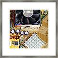 Computer Motherboard And Fan Framed Print