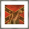 Confederate General Lee And Flag Framed Print