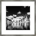 Congaree River Crossing  Infrared Black And White Framed Print