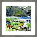 Painting Of Connemara Cottage By The Lake Framed Print