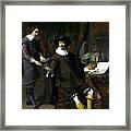 Constantijn Huygens And His Clerk Framed Print