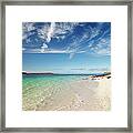 Coral Beach On A Sunny Day, Isle Of Framed Print