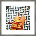 Corn Dogs With Ketchup And Mustard Framed Print