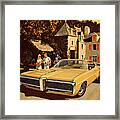 Couple With Yellow Car Framed Print