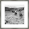 Cowboy Riding Horse, With Second Hold Framed Print