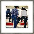 Cowboys Watching Rodeo Arena, Rear View Framed Print