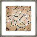 Cracks In Dry Earth Framed Print