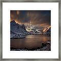 Crawling Light Over The Bay Framed Print