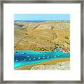 Croatia, Dalmatia, Kornati Islands, Balkans, Mediterranean Sea, Adriatic Sea, Adriatic Coast, Aerial View Of The Vrulje Bay Framed Print