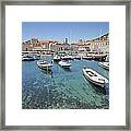 Croatia, Dubrovnik, Boats In Port Framed Print