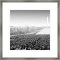 Crowd Gathered Around Reflecting Pool Framed Print