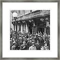 Crowded Street In Frontstock Exchange Framed Print